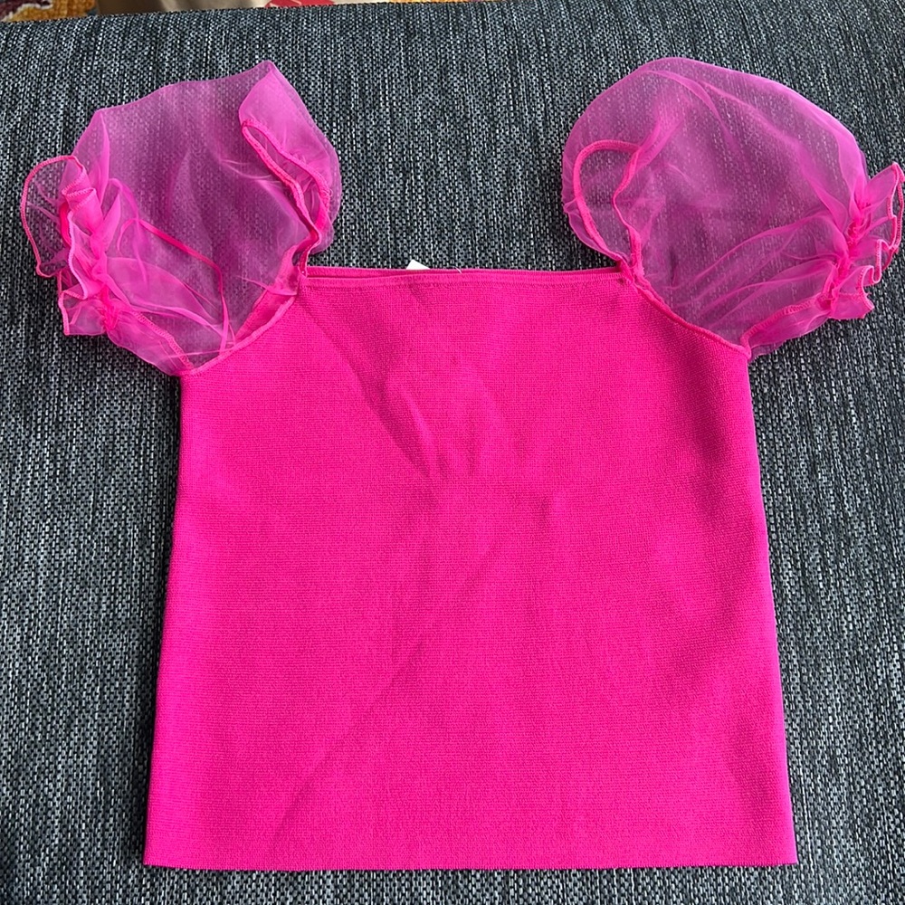 House of Harlow 1960 Crewneck Ribbed Knit Crop Top